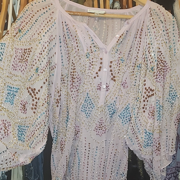 Antik Batik Pink Embellished Blouse - Picture 3 of 10